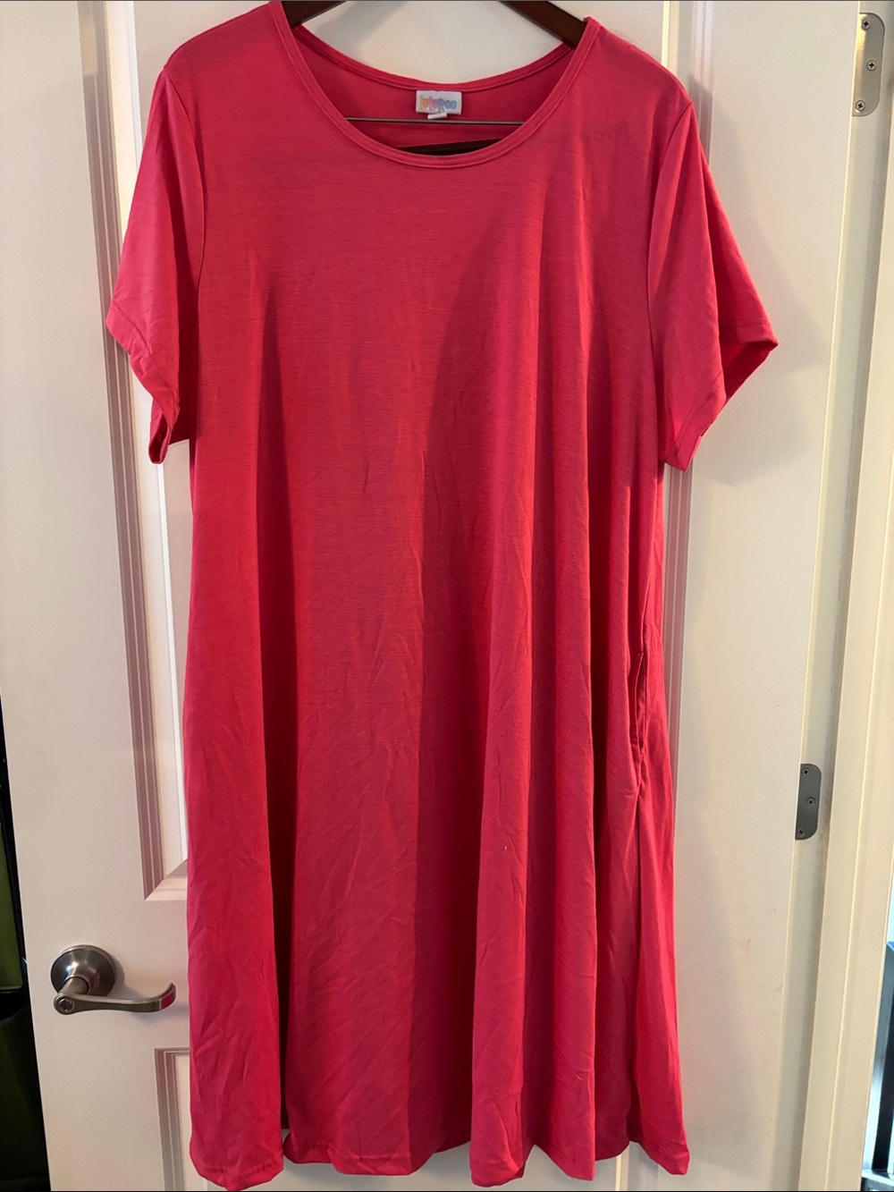 Solid Pink Short Sleeve Jessie Dress